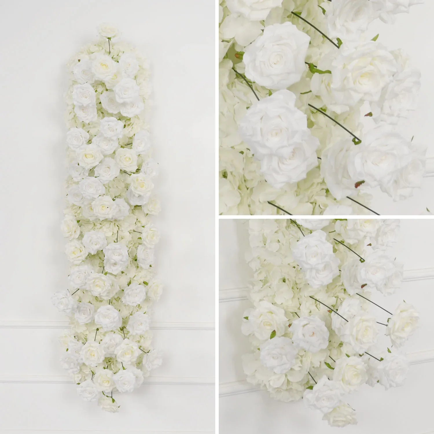 Uflower Artificial White Rose Heart Arch Wedding Decor SET80015 - Uflower