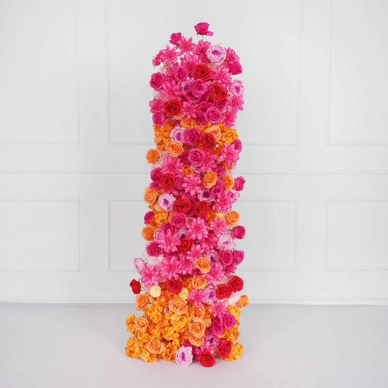 Uflower Artificial Orange Red Wedding KT Background Decor Flower Row SET80050 - Uflower