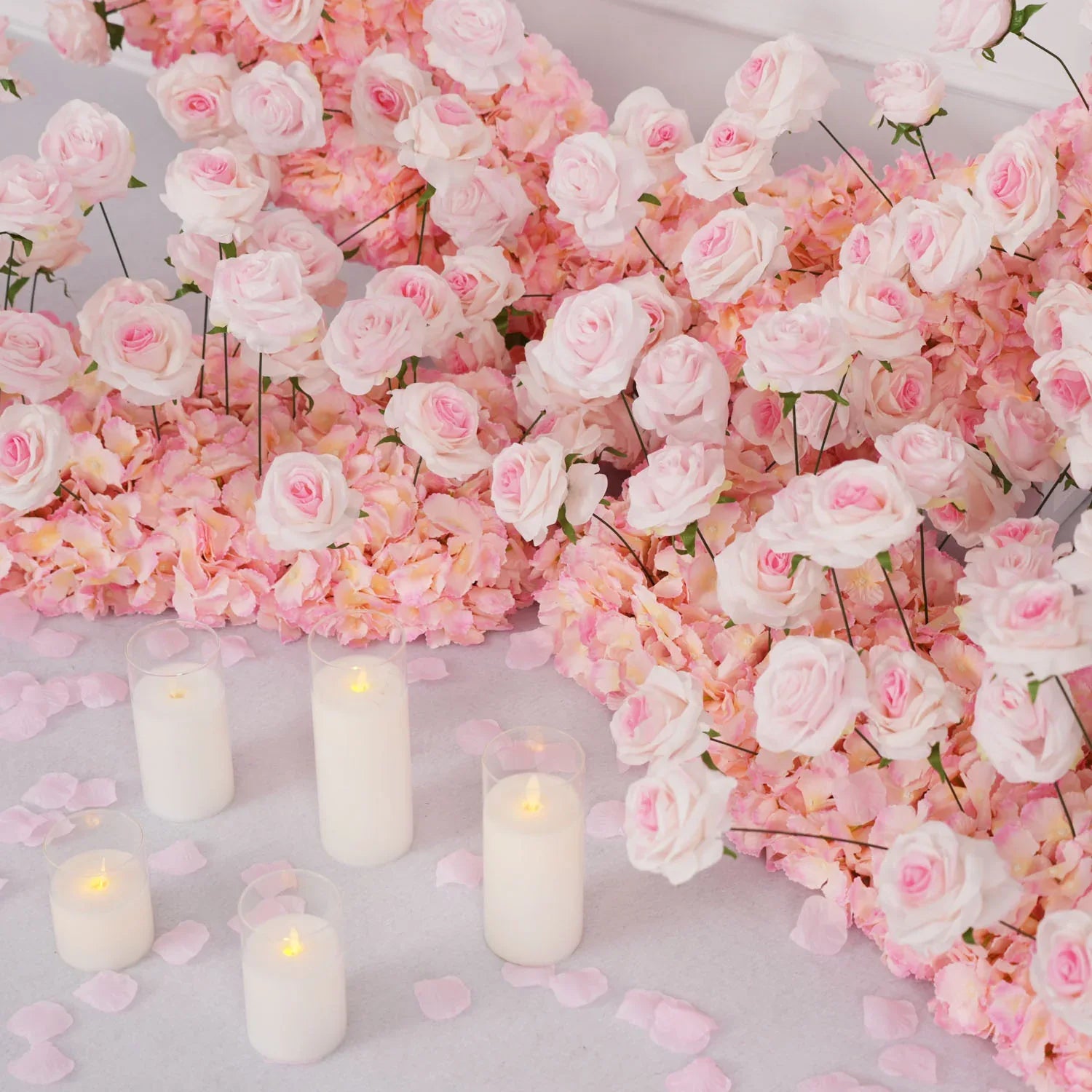 Uflower 2m*2m Pink Rose Wedding Heart-Shaped Arch Decor SET80003 - Uflower