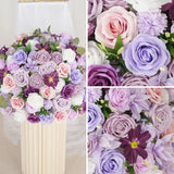 Uflower Purple Green Hanging Artificial Flower Corner Floral SET80038 - Uflower