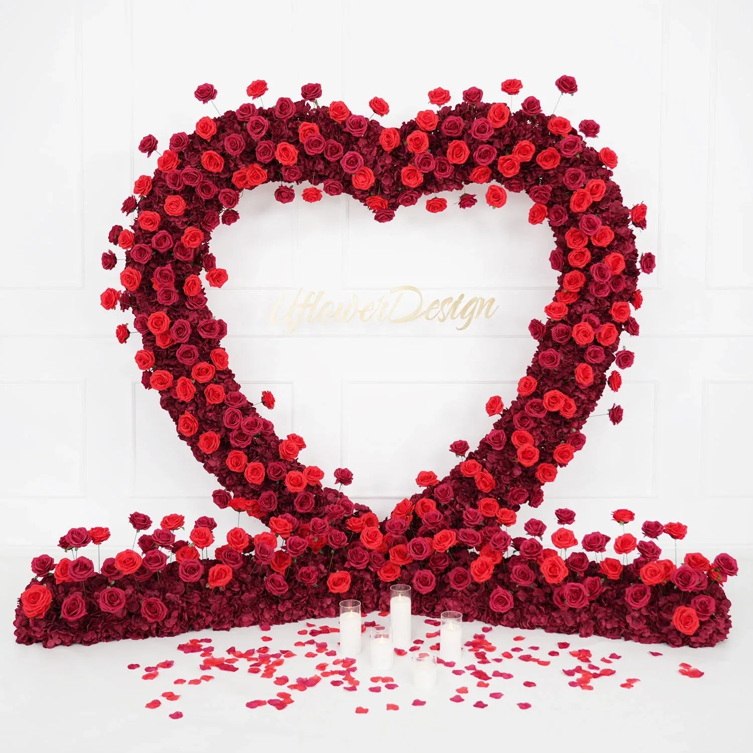 Uflower 2m*2m Red Rose Arch Flower Wedding Decor SET80012 - Uflower
