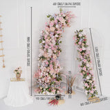 Uflower Pink Rose Wedding Horn Arch Backdrop Decor SET80043 - Uflower