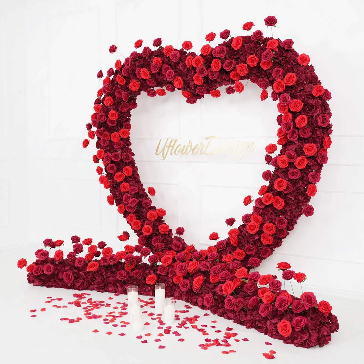Uflower 2m*2m Red Rose Arch Flower Wedding Decor SET80012 - Uflower