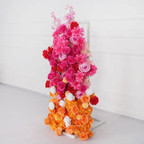 Uflower Artificial Orange Red Wedding KT Background Decor Flower Row SET80050 - Uflower