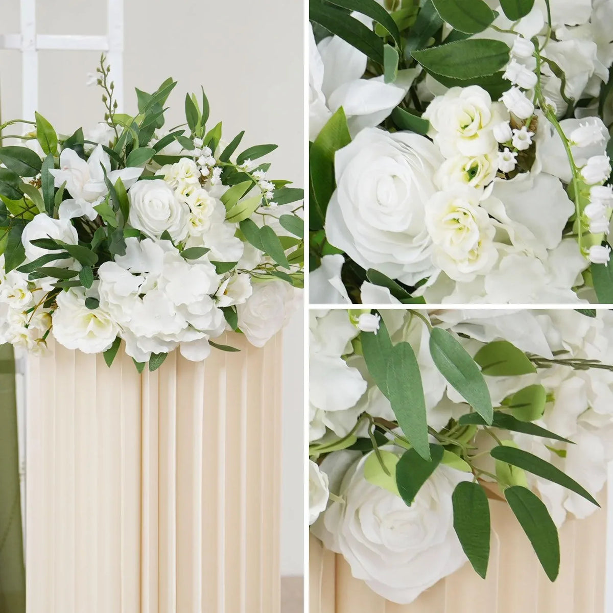 Uflower White Flower Corner Floral Decora Set SET80026 - Uflower