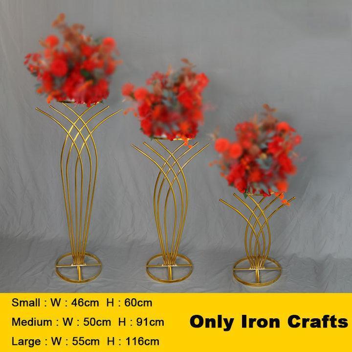 3 Pcs Gilded Iron Wedding Flower Stands | Uflower - Uflower