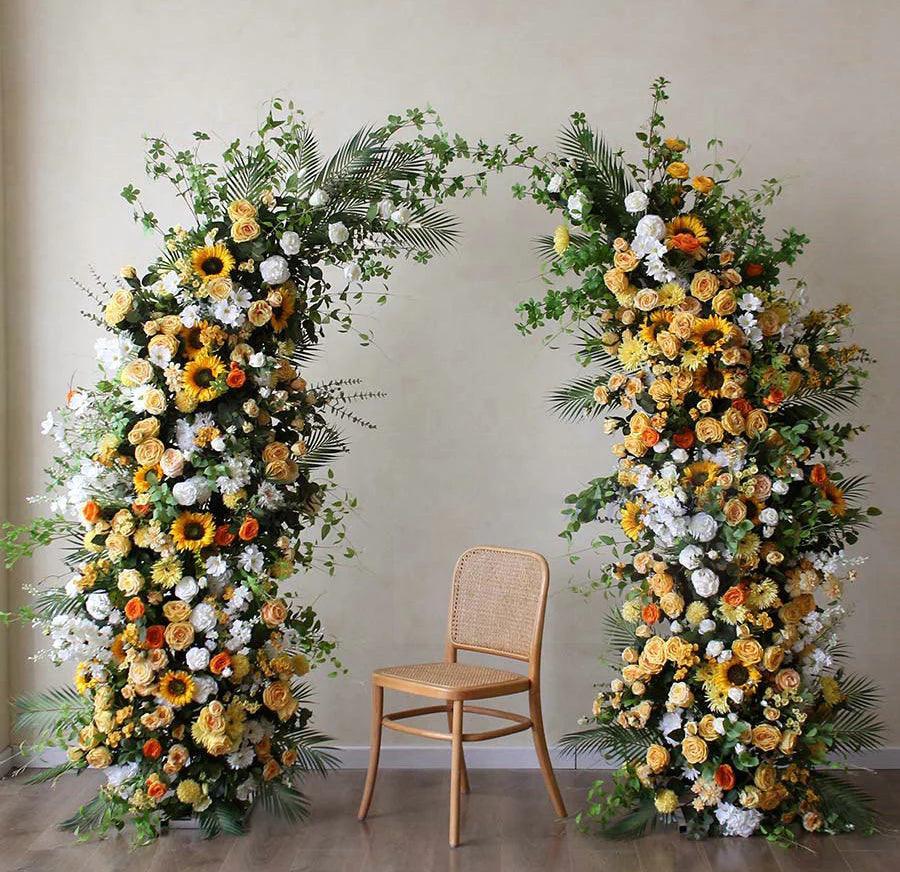 1.5/1.8/2.1/2.4m Electroplated Arc-Shaped Arch Wedding Flower Stand - Uflower