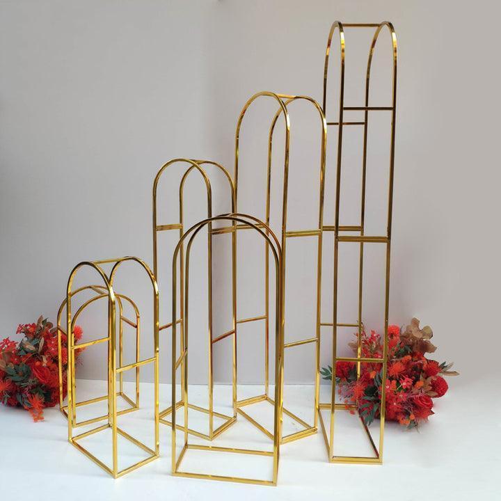 3 Pcs Gilded Iron Wedding Flower Stands | Uflower - Uflower