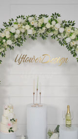 Uflower White Rose Greenery Floral Door Arch Wedding Party Backdrop Decoration SET80199