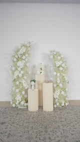 Uflower Décor de rangée de fleurs blanches toile de fond de mariage arc en corne ENSEMBLE80087