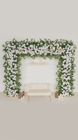 Uflower White Rose Wedding Background Flower Arrangement Arch Decoration SET80002-01