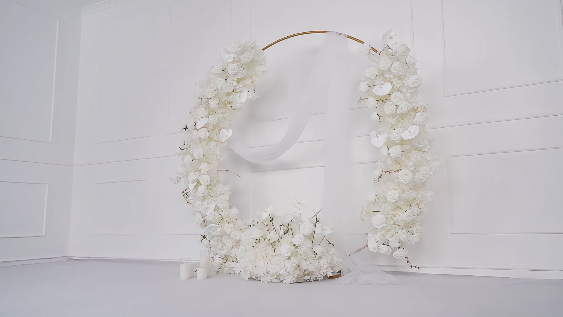Artificial White Row Rose Cherry Blossom Set Video