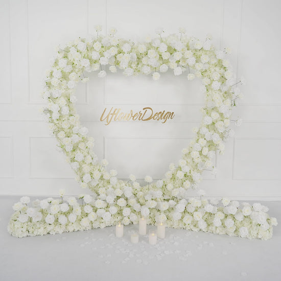 White Rose Wedding Heart-Shaped Arch Video