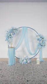 Uflower Artificial Blue Wedding KT Backdrop Flower Row Decor SET80074