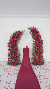 Décor d'arche de mariage floral rose rouge Uflower SET80090
