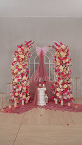 Uflower Champagne Rose Fleur Corne Arche Mariage Fête Anniversaire Fond Décor SET80176-02