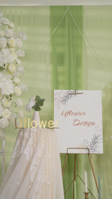 Uflower Champagne White Babysbreath Rose Arrangement Wedding KT Backdrop Decor SET80131