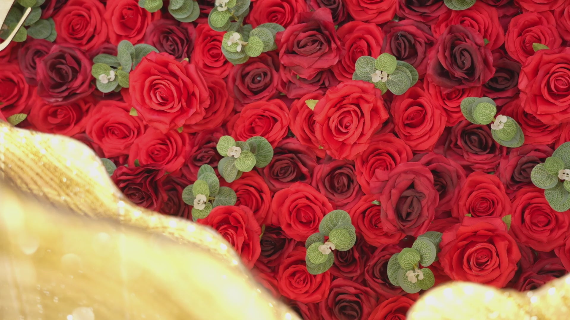5D Burgundy Rose Artificial Rolling Up Curtain Flower Wall Video