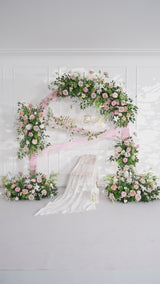 Uflower Rose Rose Verte Feuille Fleur Suspendue Sol Floral Mariage Fête Événement Accessoires SET80148