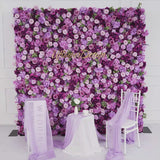 Uflower Artificial Luxury 5D Purple Rose Hydrangea Mixed Flower Wall SET80035