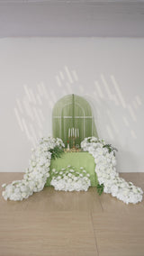Uflower White Rose Table Runner Sofa Floral Wedding Backdrop Decor SET80120