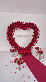 Uflower 2*2m Rose Red Flower Wall Wedding Decor SET80045-01