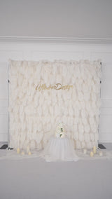 Uflower Mur de fleurs artificielles blanches 5D pour mariage, décoration de fond, fête d'anniversaire SET80104