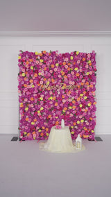 Uflower Flower Wall Hot Pink Rose Mixcolor Floral Backdrop Wedding Party Proposal Decor Banquet Supplies SET80106