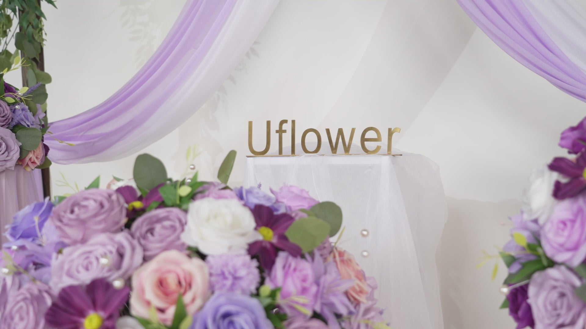 Purple Green Hanging Artificial Flower Corner Floral Video