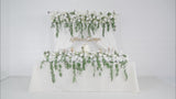 White Rose Green Leaves Faux Flower Wall Backdrop Flower Row Decor Video