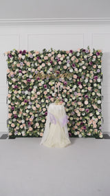 Uflower Fond Mural de Fleurs Mauves et Jaunes Décoration de Fête de Mariage SET80161