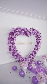Uflower Artificial Purple Rose Heart Arch Wedding Decor SET80065