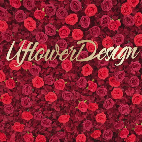 Artificial Red Rose Wedding Flower Wall  Decoration Video