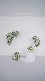 Uflower Artificial White Flower Row KT Background Wedding Decor SET80062