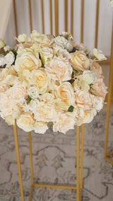 Uflower Centre de table artificiel rose champagne 35 CM MB80021-01
