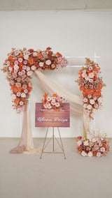 Uflower Artificial Autumn Pink Flower Row Wedding KT Backdrop Decor SET80122