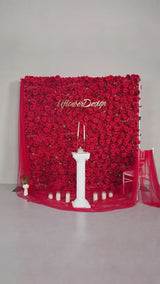 Uflower Red Rose Flower Wall Backdrop Wedding Party Decoration SET80200
