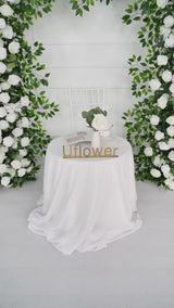 Uflower White Rose Green Leaf Ficus Leaf  Square Floral Arches SET80002