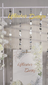 Uflower Artificial White Wedding KT Backdrop Flower Row Decor SET80129