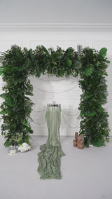 Uflower Rangée de fleurs artificielles à feuilles vertes pour toile de fond de mariage KT, SET80160
