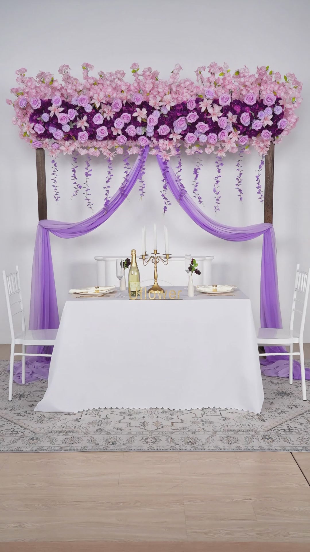Wedding Flower Backdrop Wall Flower Row Decor Set Video