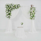 Artificial Green Leaf Eucalyptus White Rose Flower Arch Product Video