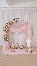 Uflower Rangée de roses artificielles roses Décoration de toile de fond de mariage KT SET80172