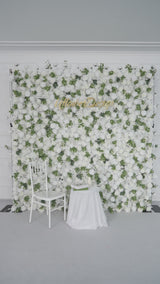 Uflower Artificial White Rose Wall Wedding Backdrop Decor SET80089
