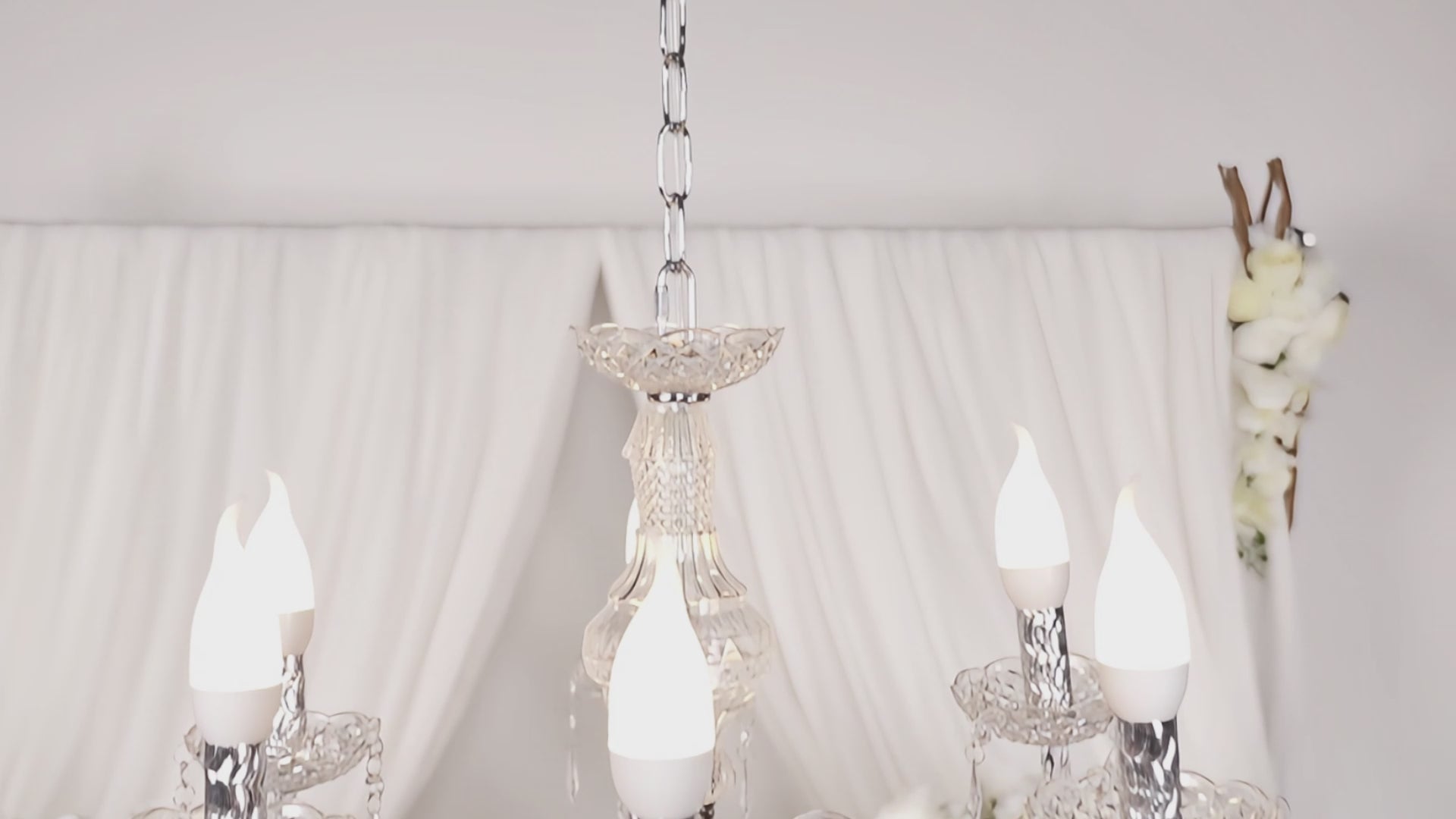 Artificial 50CM White Rose Table Centerpiece Video