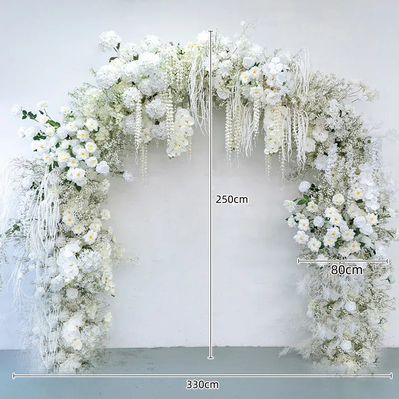 Uflower White Rose Door Arch Floral Arrangement Set DD02747