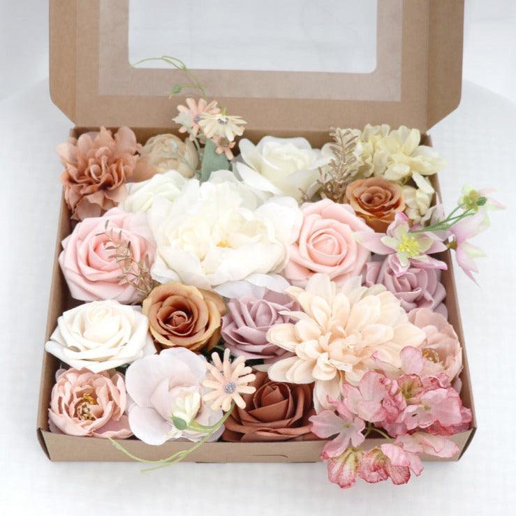 Flower Box Silk Blooming Flowers with Stem Pink - Uflower