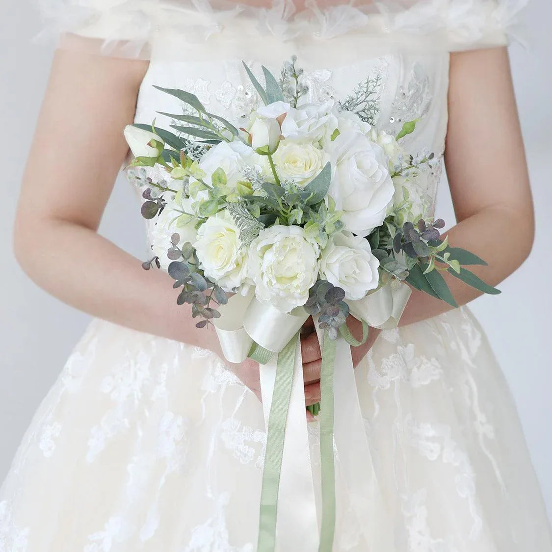 Bridal Bouquet in White Rose Peony - Uflower