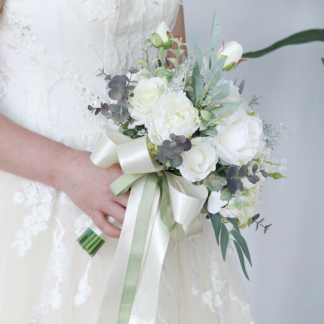 Bridal Bouquet in White Rose Peony - Uflower