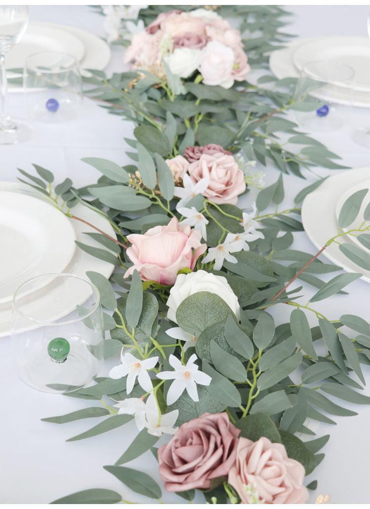 Table Flower Garland in Pink & Sage - Uflower